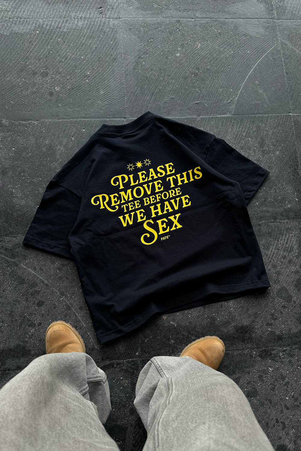 Please Remove Tee Blue Navy