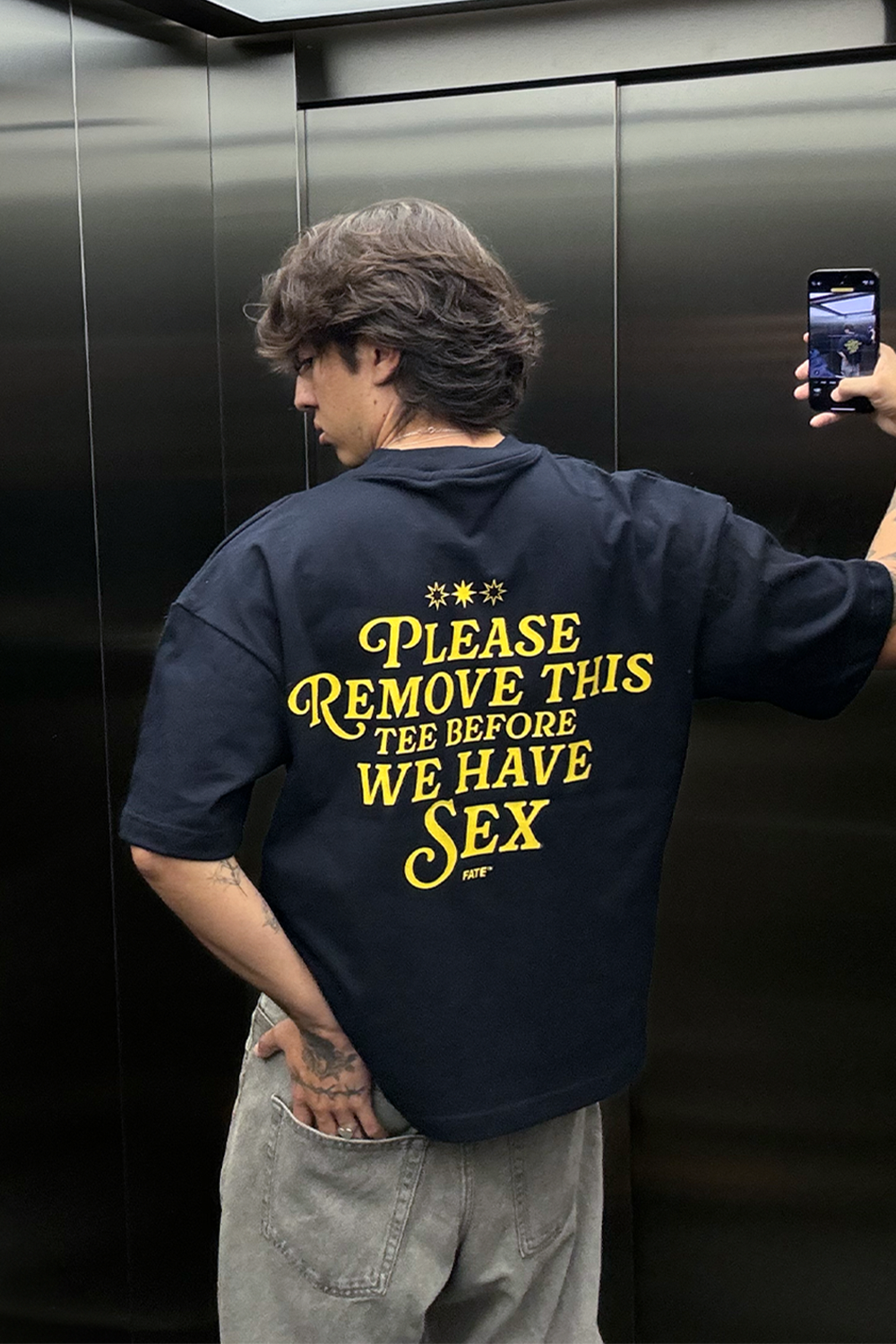 Please Remove Tee Blue Navy