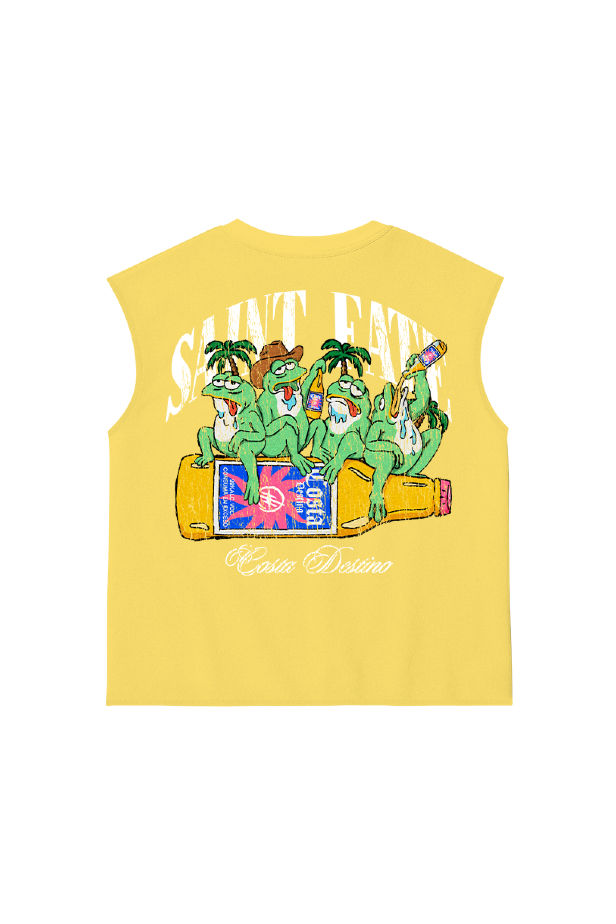 Drunk Frogs Tank Top Canary Yellow