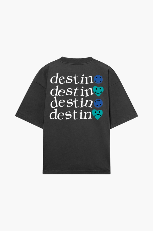 Destino Faces Tee Washed Grey