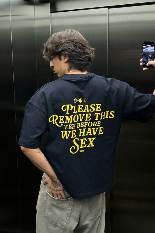 Please Remove Tee Blue Navy