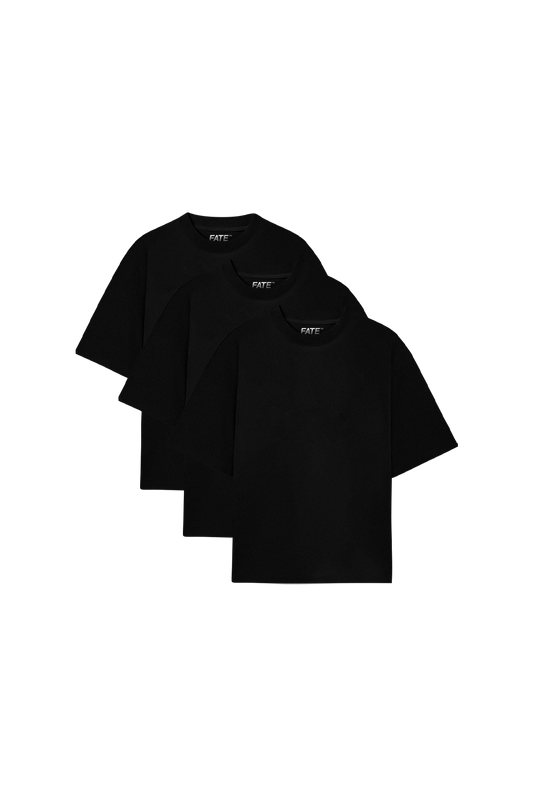 Black Tee's Boxy Fit / 3-Pack "250 GSM"