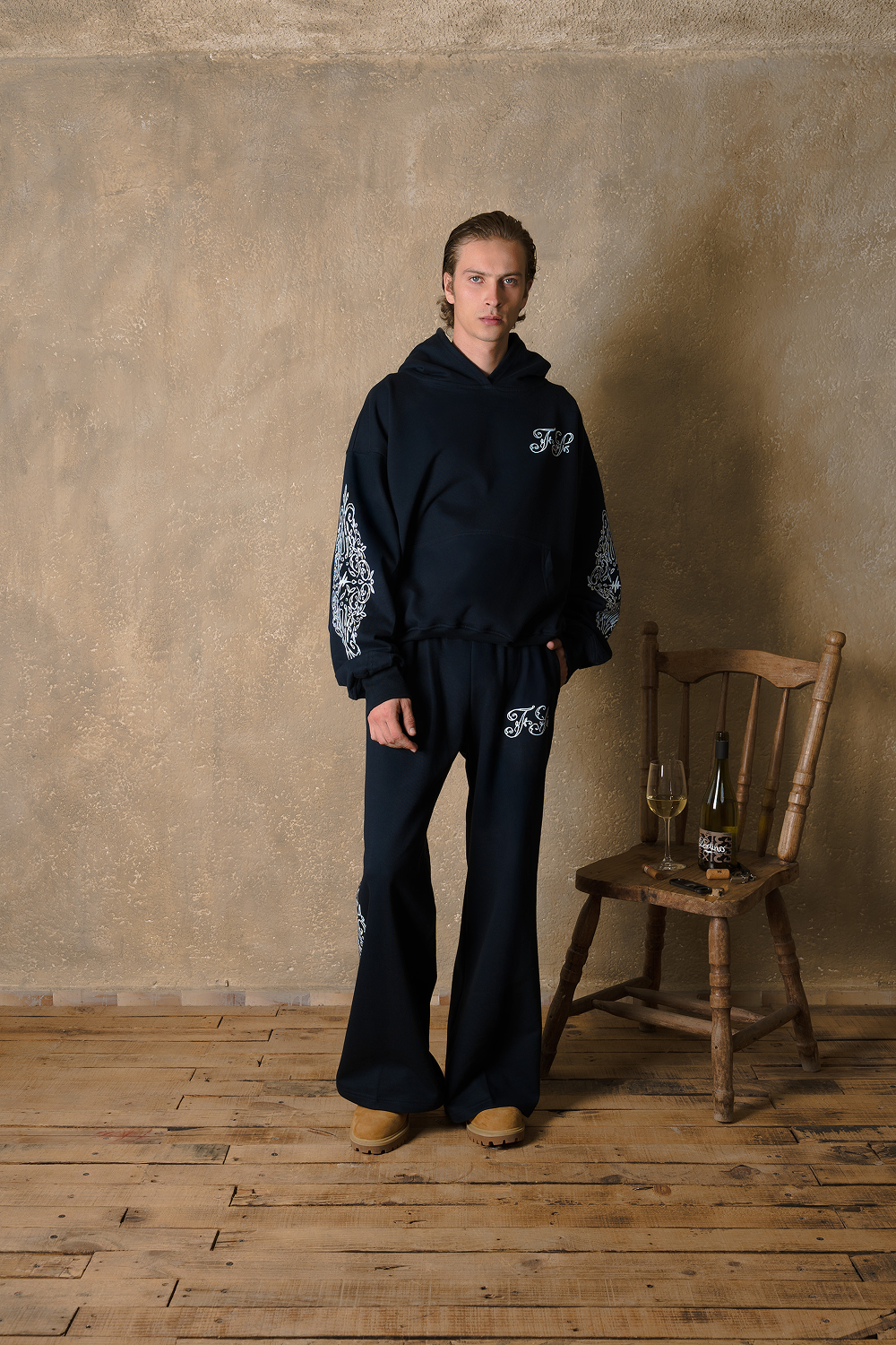 Ornate Wide Pants Midnight Blue