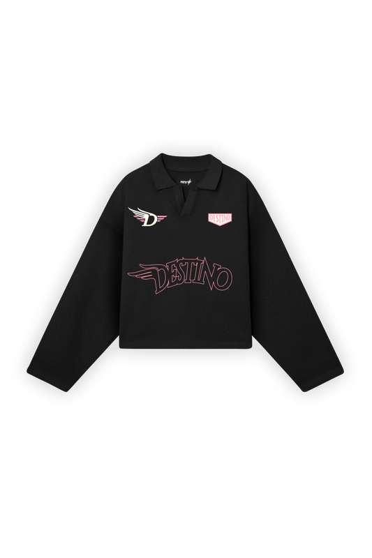 Wings of Destiny Longsleeve Polo Black