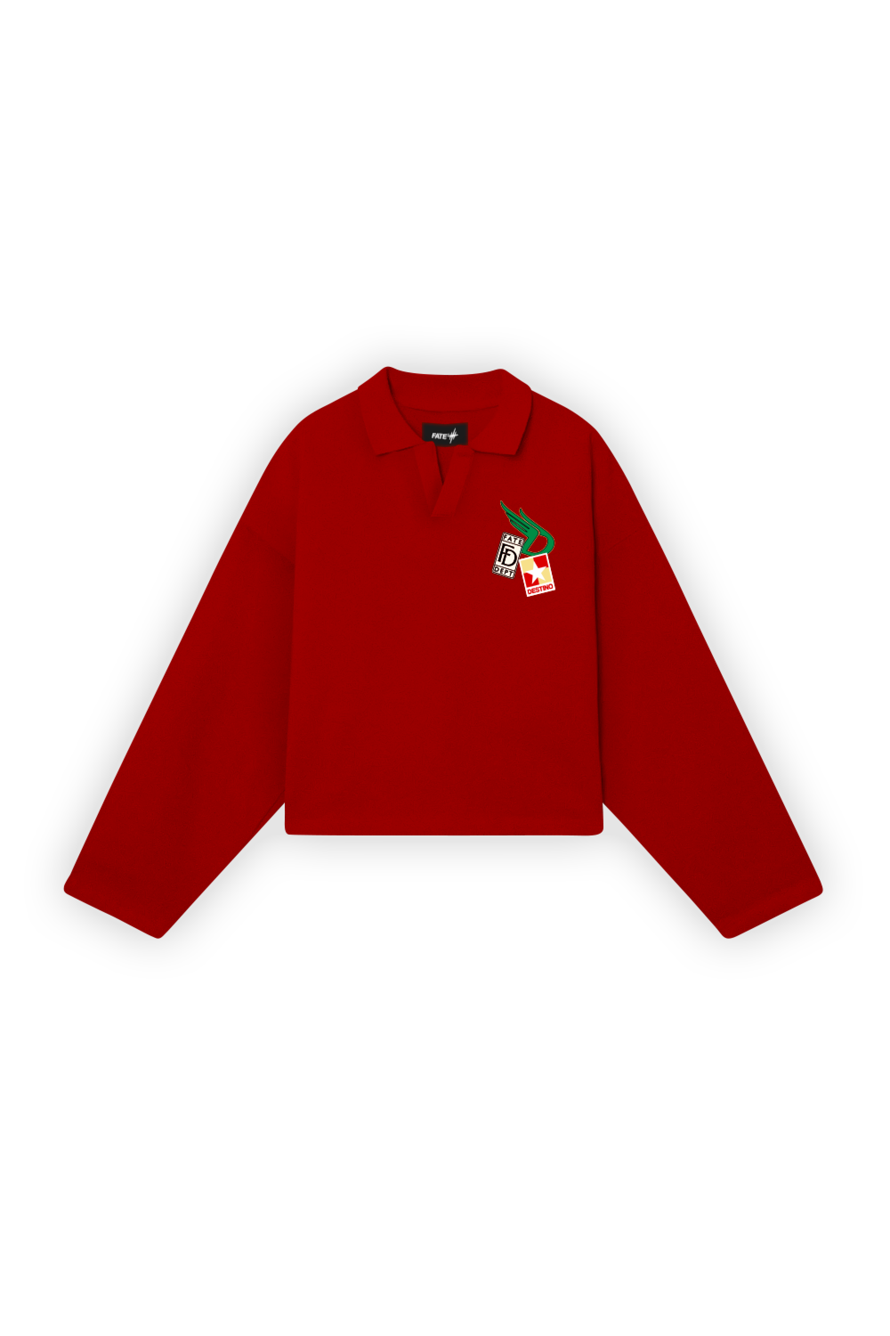 Racing Patches Longsleeve Polo Red