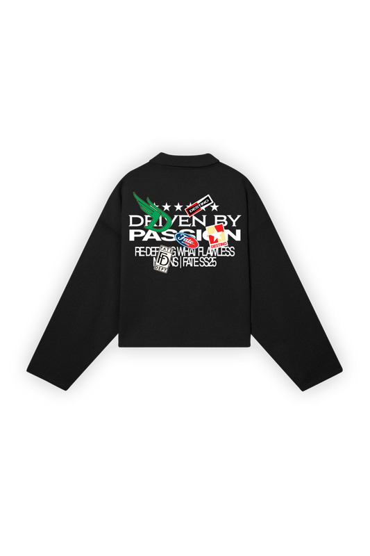 Racing Patches Longsleeve Polo Black