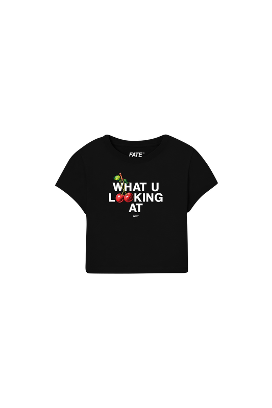 What u Looking Baby Tee Black