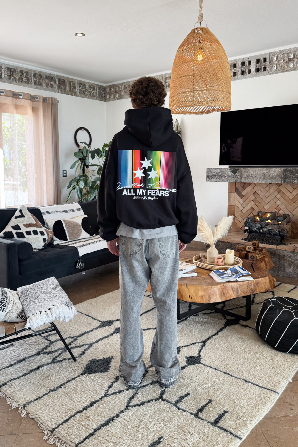 All My Fears Flag Hoodie Black