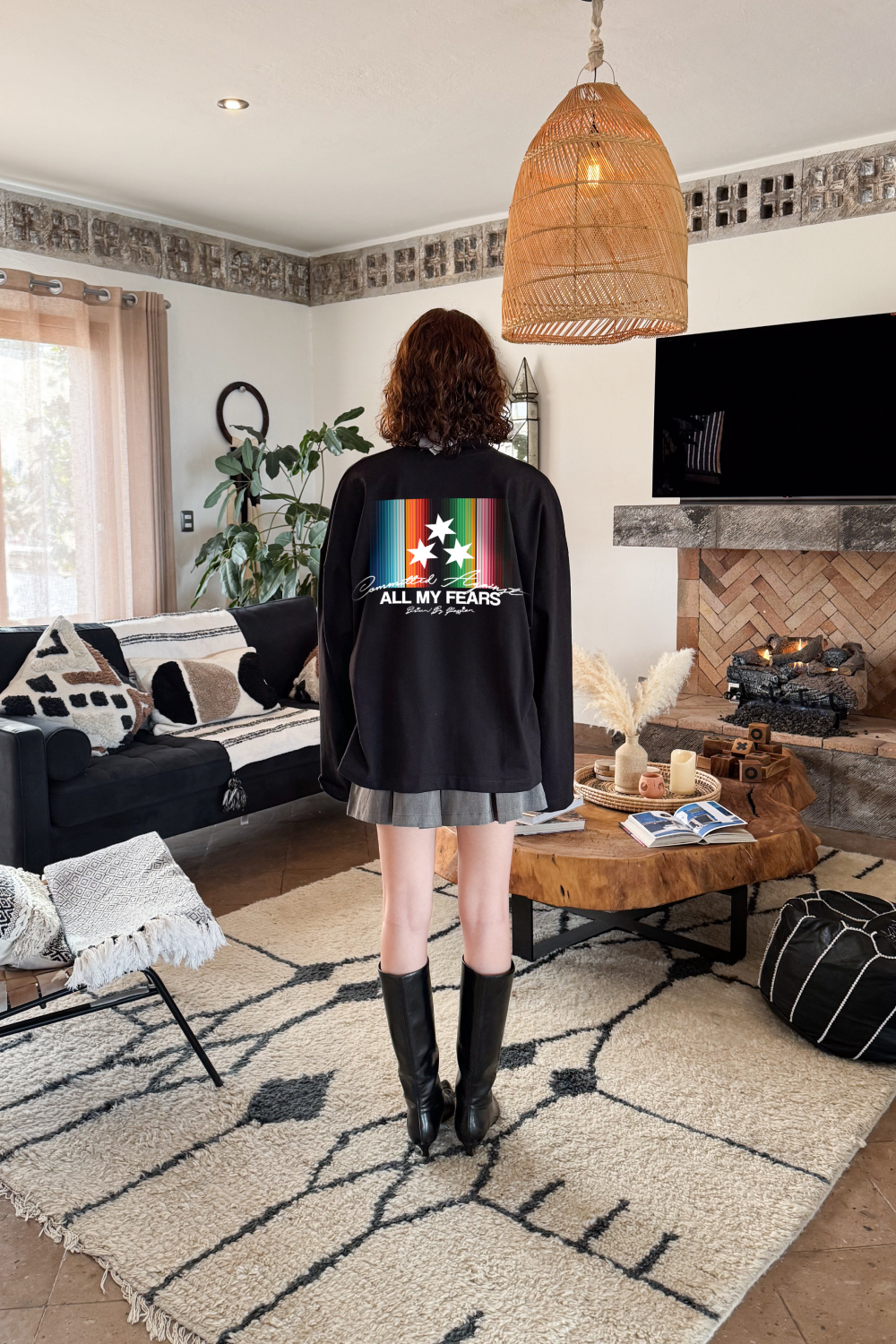 All My Fears Flag Longsleeve Black