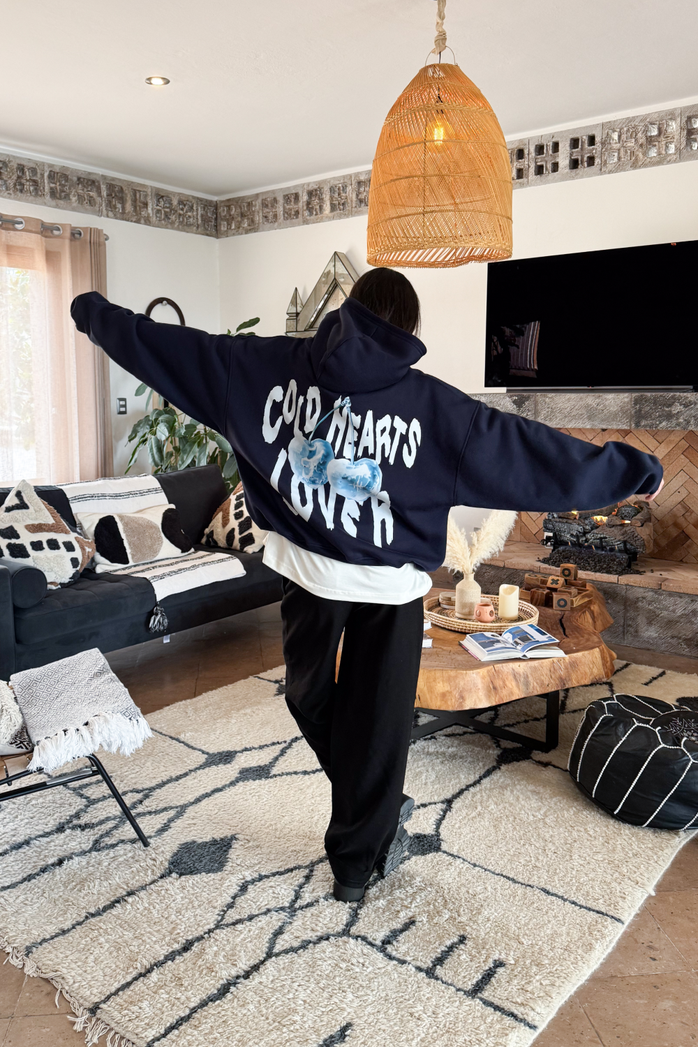 Cold Hearts Hoodie Blue Navy