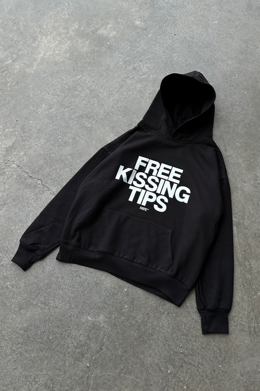 Free Kissing Tips Hoodie Black