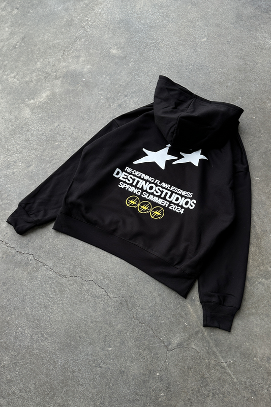 Triple Star Hoodie Black