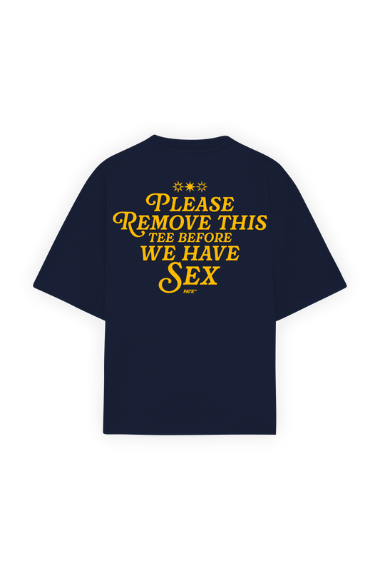 Please Remove Tee Blue Navy