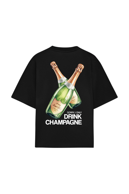 Drink Champagne Tee Black