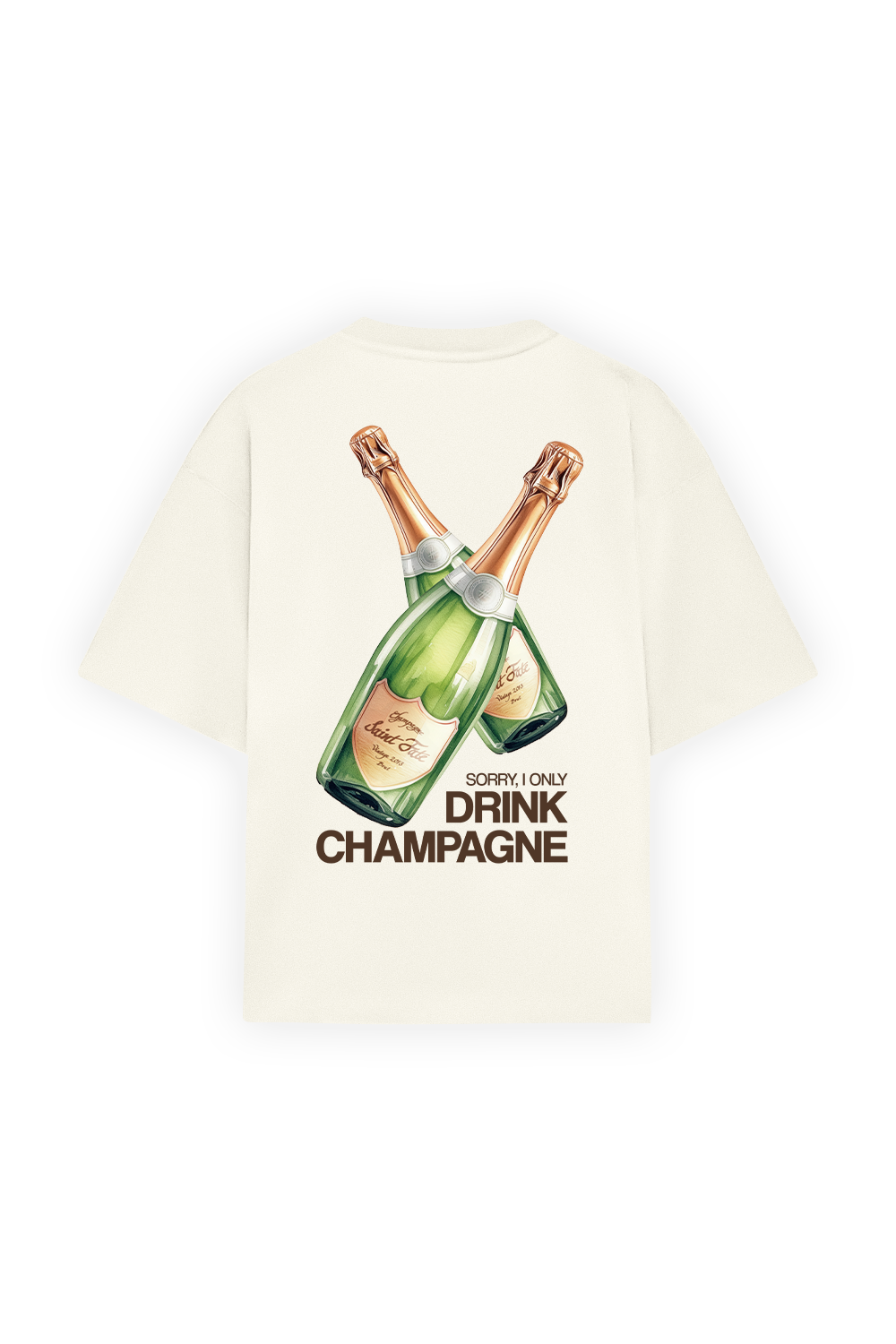 Drink Champagne Tee Beige