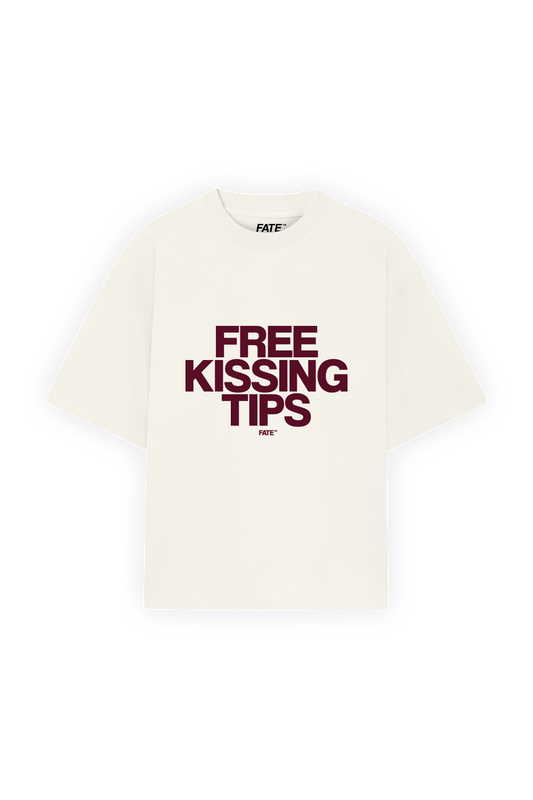 Free Kissing Tips Tee Beige