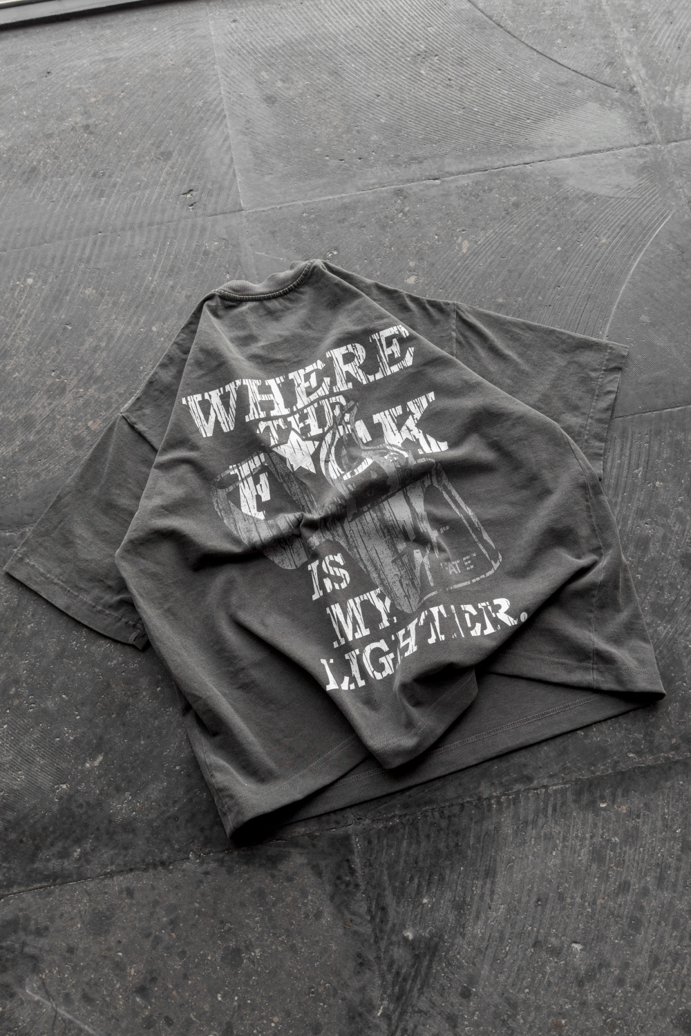 Where The F*ck Tee Washed Grey