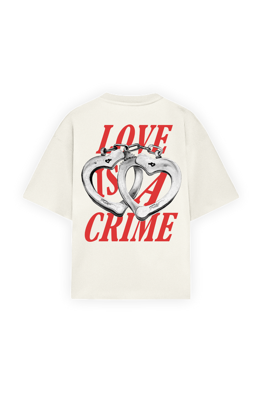 Love is a Crime Tee Beige