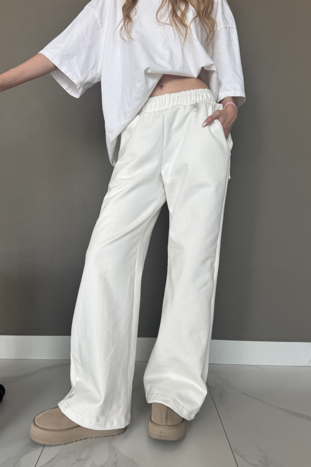 Ivory Flare Pants 450 GSM