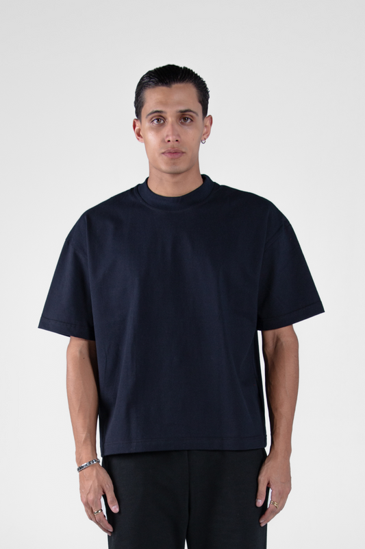 Boxy Tee Navy Blue 250 GSM