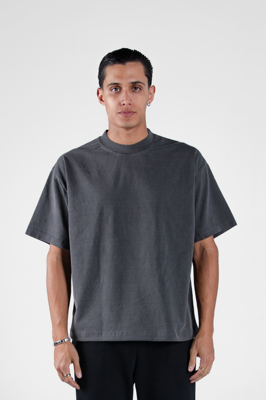 Boxy Tee Washed Grey 250 GSM