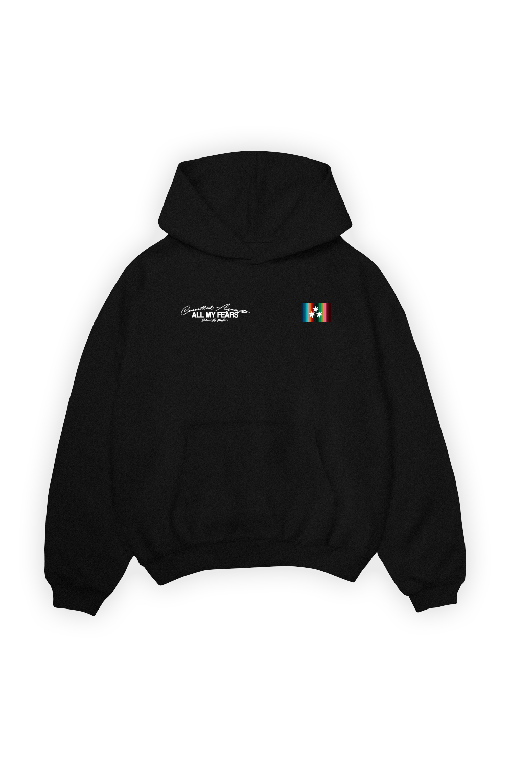 All My Fears Flag Hoodie Black