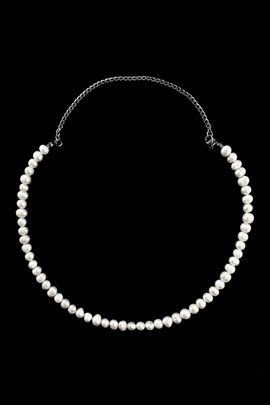 Silver Pearl Necklace.